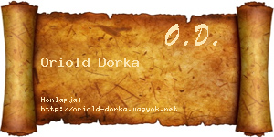 Oriold Dorka névjegykártya